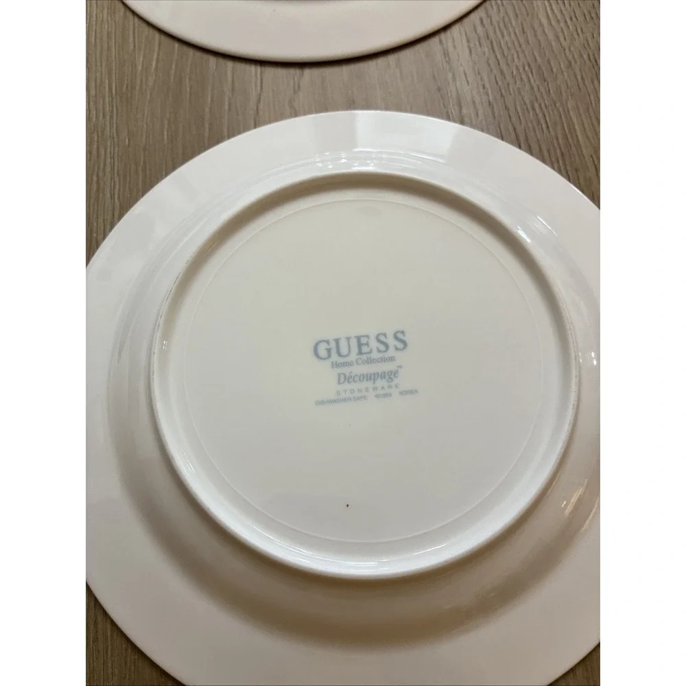 Guess Home Collection Decoupage Salad Plate Lot Of 4 8
